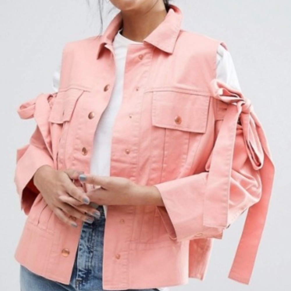 ASOS Pink Denim Jacket with Bows